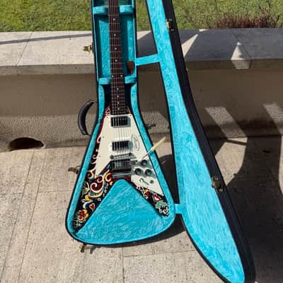 Gibson Custom Shop "Inspired By" Jimi Hendrix Psychedelic Flying V 2006 - Psychedelic Black image 2