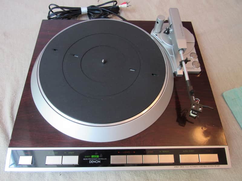 Denon DP 45F turntable in excellent condition, serviced; broken cover -F 1980's image 1