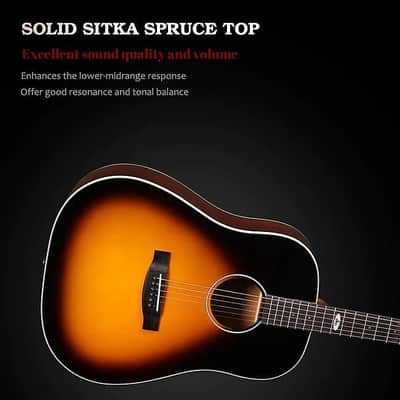 WINZZ AFM16-SD Slope Shoulder Dreadnought Solid Sitka Spruce Acoustic Guitar with Reinforced Carbon Fiber Neck image 18