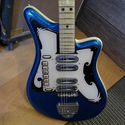 Dega Morbidoni Italy Bartolini Sumlin 1962 Blue Sparkle Surf blues guitar Rare Vintage image 21