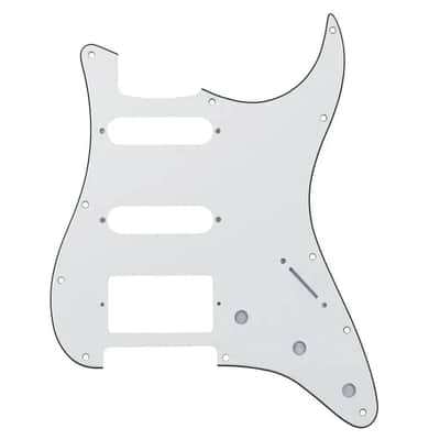 11-Hole HSS Strat Pickguard - 3-Ply White image 1