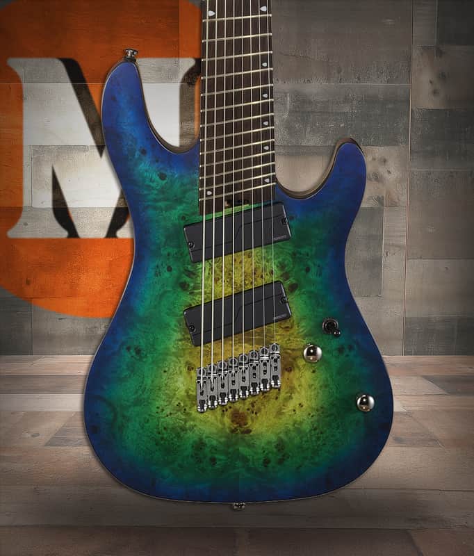 Cort KX508MS KX Series 8 String Electric Guitar - Mariana Blue Burst (KX508MSMBB-U) image 1