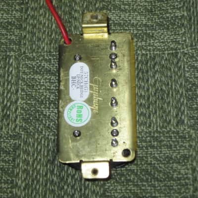 ONE used (less than light average wear) Epiphone BHC 57(CH)G Black Humbucker, 8.7k, Alnico V (+ screws & springs) for DOT: can go in Neck or Bridge position / for LP: Neck position / for SG Neck position (from 2010s) image 18