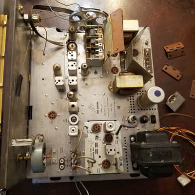 The Fisher Tube Preamp, receiver control amp console D-39 290-T MPX-77 1963 - Gold image 3