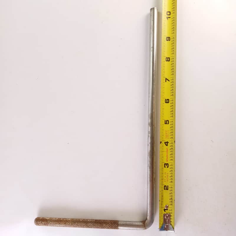 Slingerland 3/8x10.25"Cymbal L-Arm Rod Nickel Vintage 50s Bass Drum Mount Holder image 1