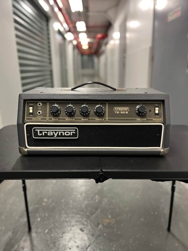 Traynor TS-50B 50-Watt Solid State Guitar / Bass Amp Head 1970s - Black image 1