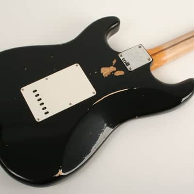 Fender Custom Shop Limited Edition Fat 1954 Stratocaster Relic with Closet Classic Hardware 1-Piece Quartersawn Maple Neck Fingerboard Aged Black LXX0779 image 8