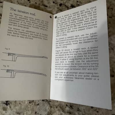 Takamine Owners Manual Hang Tag Nice New Old Stock 1978 EF F132s 360 400 340 image 6