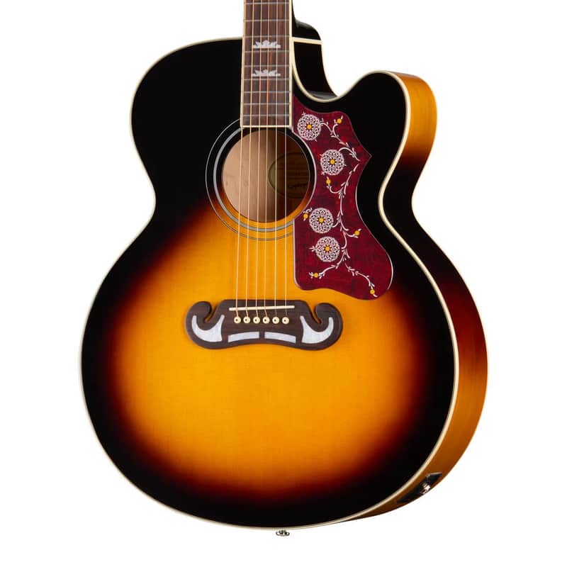 Epiphone J-200 Studio EC Acoustic-Electric Guitar w/ Gig Bag - Vintage Sunburst image 1