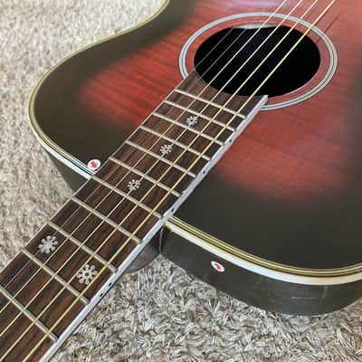 Daisy Rock Daisy Rock Red Burst Acoustic Guitar, Tiger Maple Top, Mahogany Neck, Rosewood Fingerboard - Red image 8