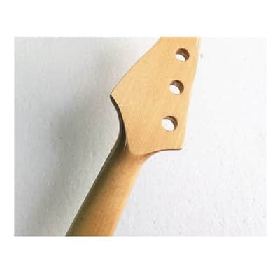 Maple Wood 4 String Jazz Bass Style Neck, Fretless Rosewood Fingerboard image 6