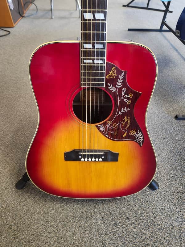 Vintage Aria 9460 Hummingbird Acoustic Guitar with Hard Case image 1