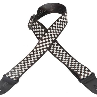 Levys MP-28 2 inch Polyester MP Series - Black/White Chequered image 1