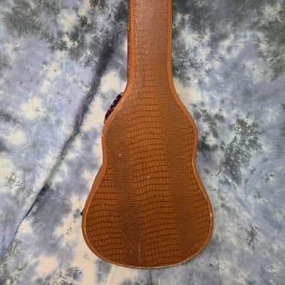 Vintage RARE 1955 to 1966 Gibson Branded Faux Alligator Exterior Brown Interior J45 J50 Soft Shell Guitar Case image 1