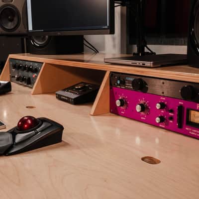 Baltic Birch Studio Desk | 9U Rack and 88-Key Keyboard Tray | Music Production Furniture image 15