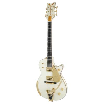 Gretsch G6134T-58 Vintage Select '58 Penguin 6-String Right-Handed Electric Guitar with Bigsby Bridge Tailpiece and Mahogany Body (Vintage White) image 4