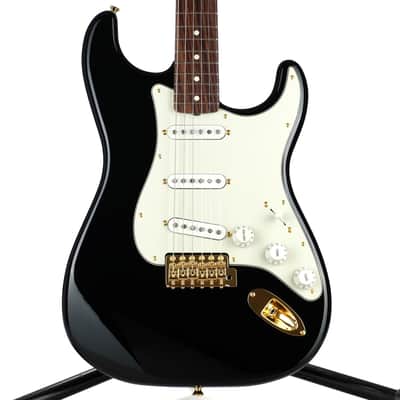 Fender Made In Japan Limited Edition Traditional II '60s Stratocaster Black w/Matching Headstock, Gold Hardware image 1