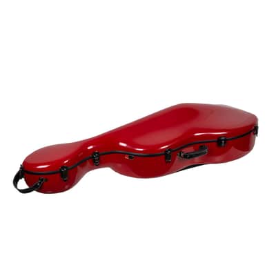 Crossrock Fiberglass Cello Case with Wheels - Fits 4/4 Full Size Cellos - Includes Padded Music Pouch, 3 Handles, Removable Shoulder Straps, Combination Lock - Red (CRF2020CEFRD) image 3