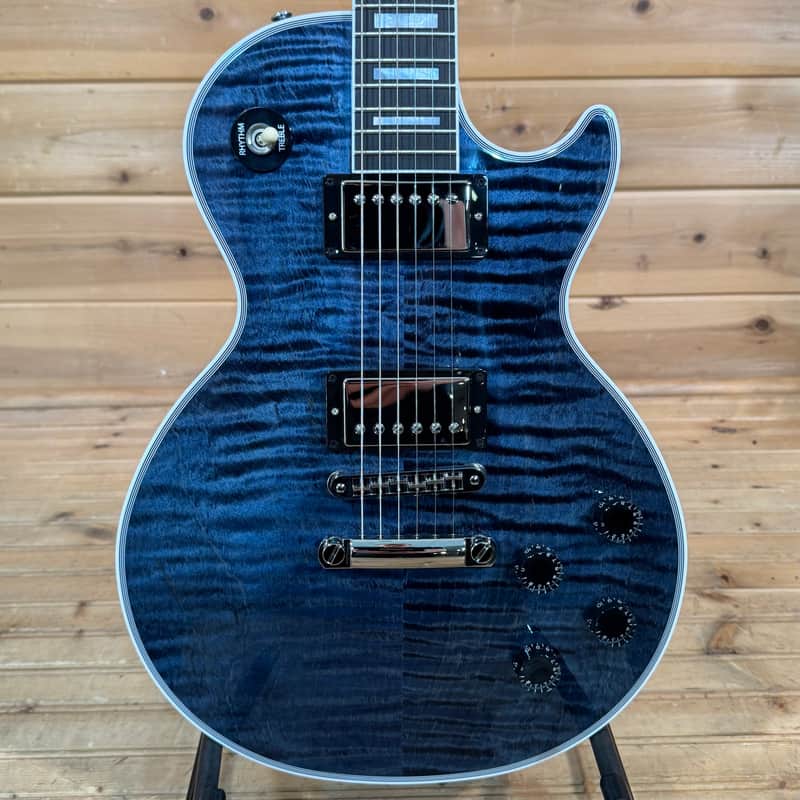 Gibson Custom Les Paul Figured Electric Guitar - Translucent Whale Blue image 1