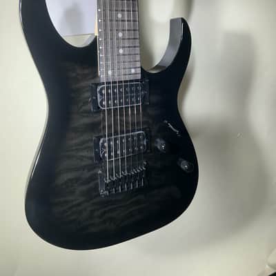 Ibanez Electric Guitar Transparent Black Burst Finish - GRG7221QA-TKS Gio image 2
