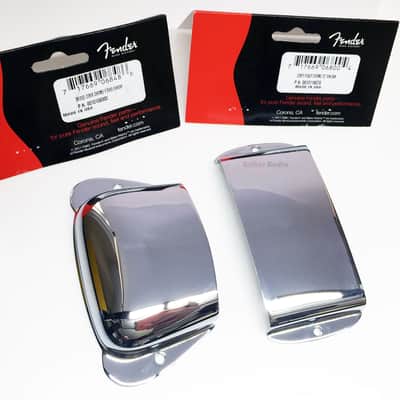 Genuine Fender Precision/P-Bass Bridge/Pickup Ashtray Covers Plate Set - Chrome image 2