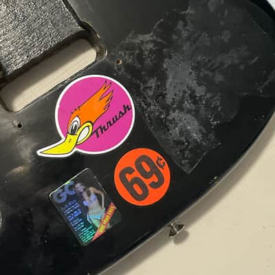 1980's Korean Kramer Striker 100st Black Single Pickup Guitar Body Floyd Ready Buffy Graphic image 17