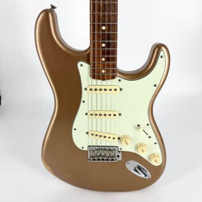 2021 Fender Vintera Road Worn 60’s Stratocaster – Firemist Gold image 4