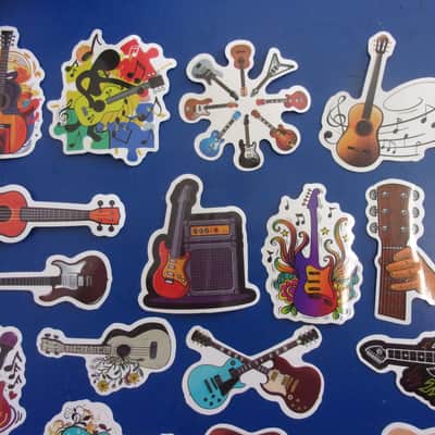 Lot of 57 Gloss Electric & Acoustic Guitar Decals Stickers #2 Case Candy Phone / lap top decor scrap booking etc image 6
