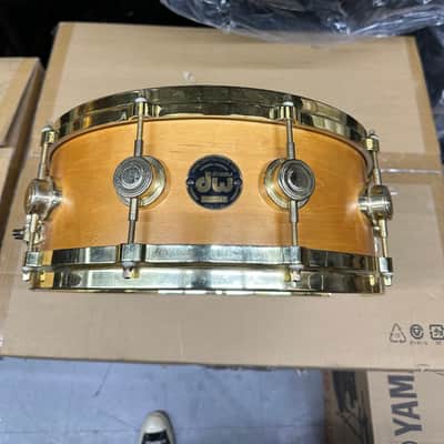 DW/Craviotto 14" x 5.5" Solid Shell Snare Drum 1995 - Natural w/ Gold Hardware I781820-U-1024D image 1