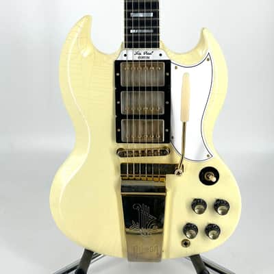 2020 Gibson Murphy Lab '63 Les Paul SG Custom with Maestro Ultra Light Aged - Classic White image 4