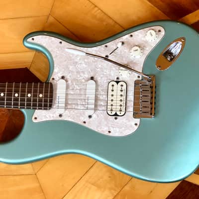 2001 Fender USA Lone Star American HSS Stratocaster Electric Guitar Teal Green Metallic Fender Padded case image 6