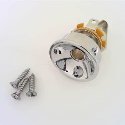 True Custom Shop® Chrome Modern METRIC Socket Jack Plate & Jack for Fender Tele image 2