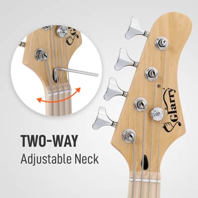 Glarry 4 String 30in SHORT SCALE Thin Body GB Electric Bass Guitar with Bag Strap Connector Wrench Tool 2020s - Burlywood image 10