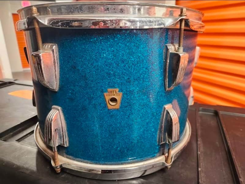 Ludwig WFL Drum Co. Tom 9x13" Marine Sparkle Pre- Serial late- 50's image 1