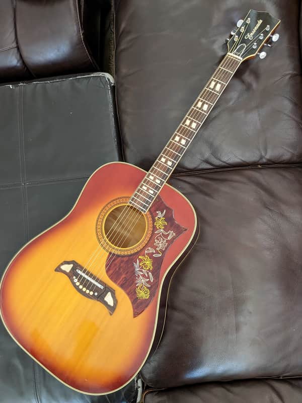 Ensenada Japan MIJ Hummingbird Dove Lawsuit Era Acoustic Guitar