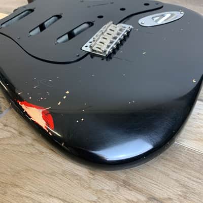 Made to Order - FRANCHIN Mercury guitar body GILMOUR'S BLACK ST REPLICA Relic Aged 100% Nitro Lacquer Alder Stratocaster-Strat-S-Style Made in Italy image 5
