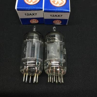 Matched PAIR GE 12AX7 ECC83 Horseshoe Foil Strip Getter EARLY Vacuum Tubes 99032 image 1