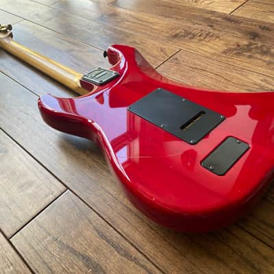 Vintage 1993 Charvel by Jackson CST-070 Super Strat Electric Guitar Active Pickups Transparent Red image 11