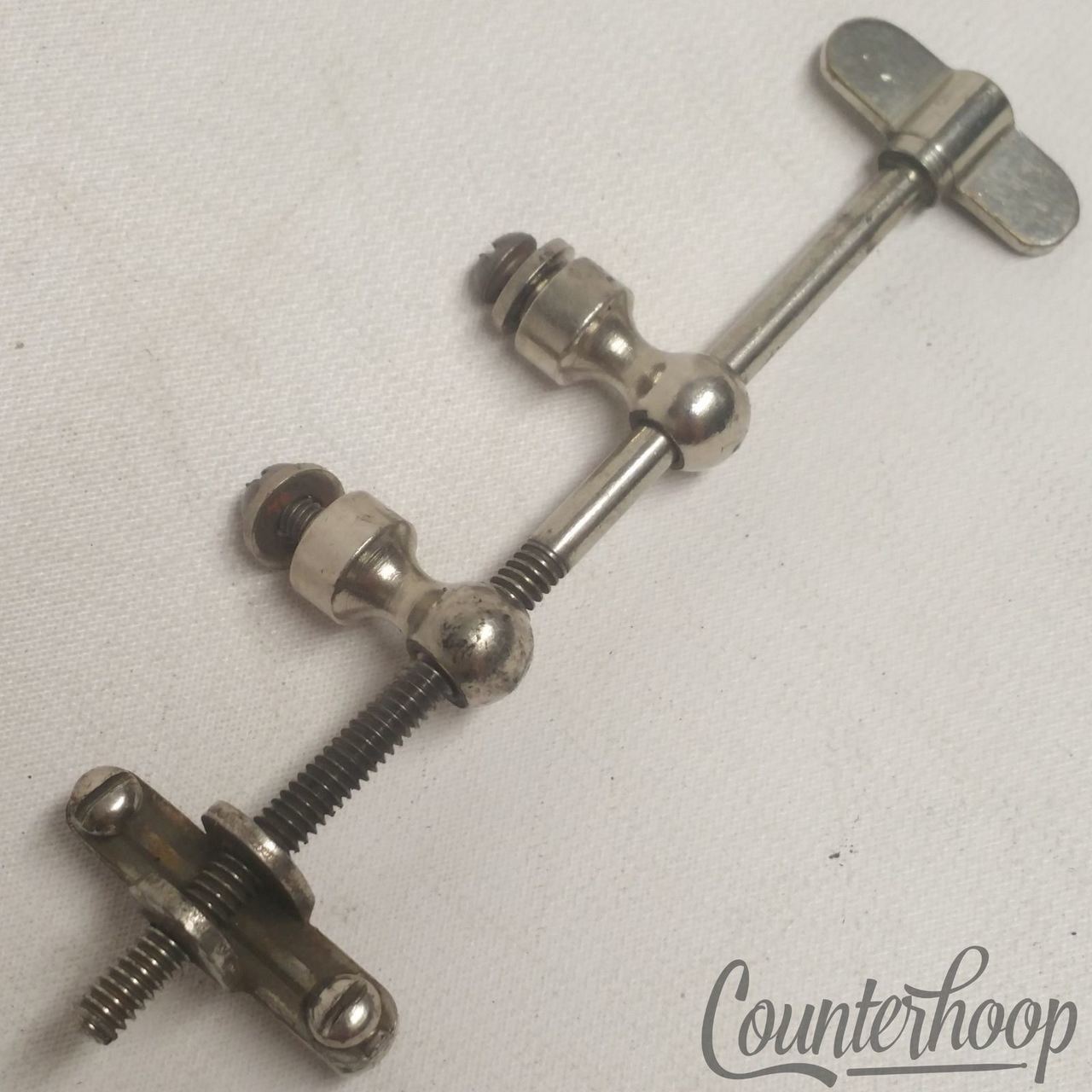 Leedy Snare Drum Strainer 2-Eyelet Nickel Vintage 20s Marching Parade 4 5/16"USA — main photograph