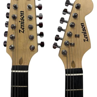 Zenison DOUBLE NECK Electric Guitar WHITE - 12 & 6 String Deluxe PADDED Gig Bag image 9
