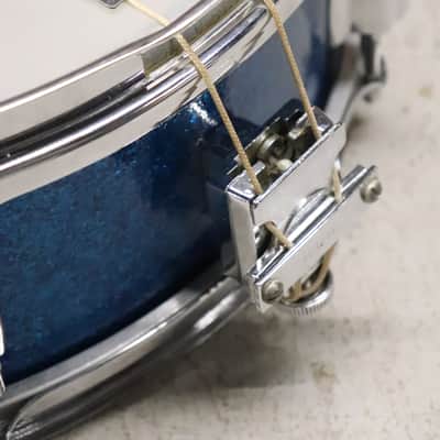 Rogers 5x14" Luxor Snare Drum Vintage 1960's Blue Sparkle Cleveland image 13