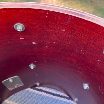 Yamaha  80's Vintage Recording Custom 14x14 Floor Tom - Cherry Red image 10