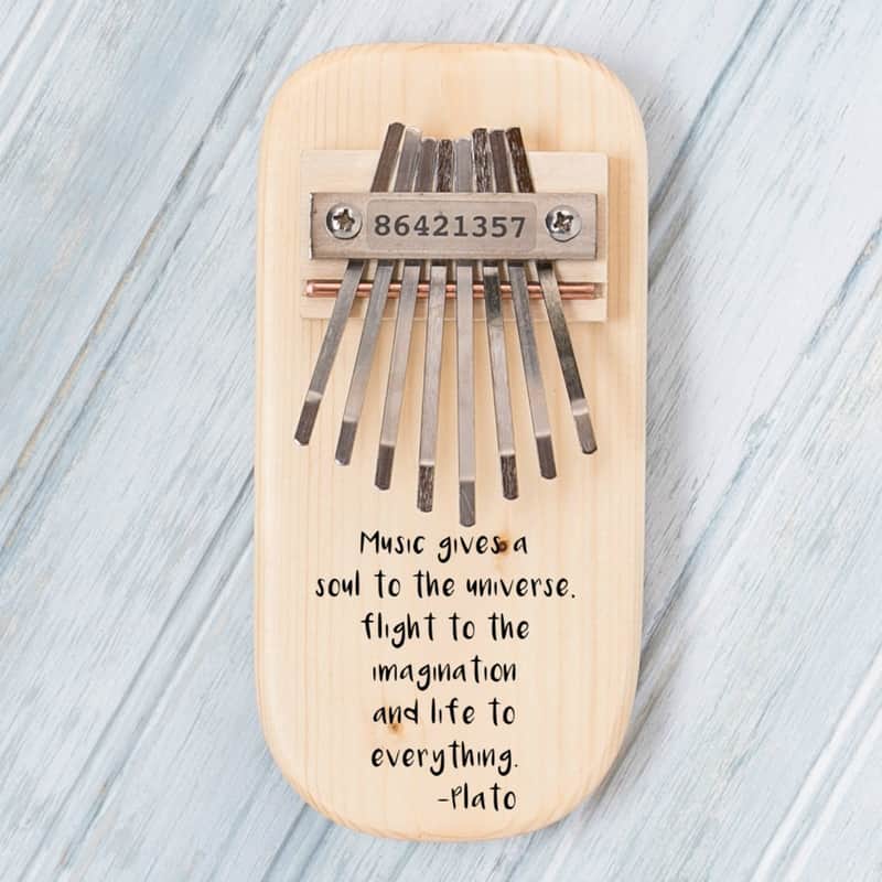 Plato Quote Engraved Thumb Piano-Pine - Pentatonic image 1