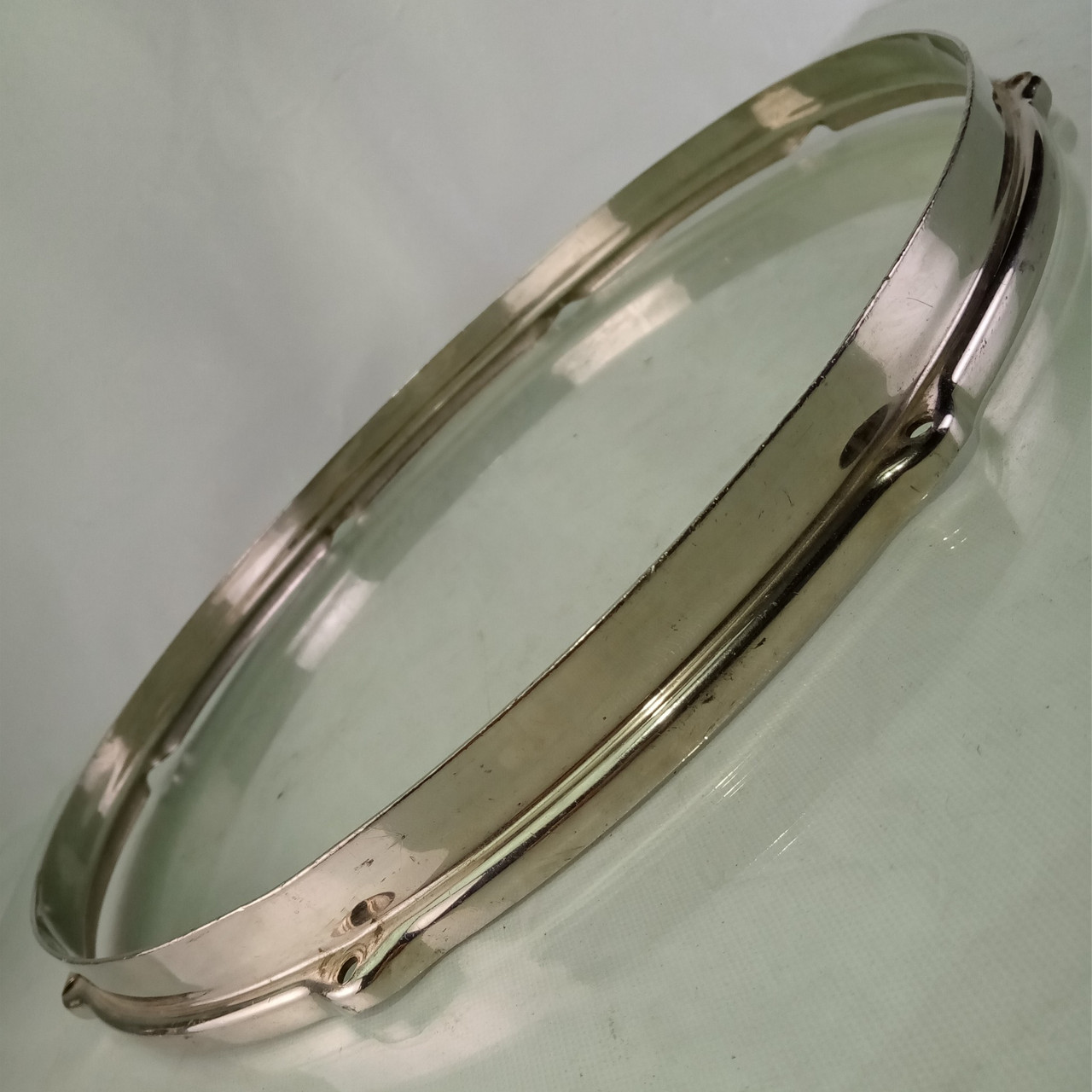 Leedy 15"NOB Double-Flange Snare Drum/Tom Rim/Hoop Stick-Chopper Nickel-Brass30s — main photograph