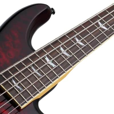 Schecter Stiletto Extreme-5 Left Handed Bass Guitar Black Cherry image 4