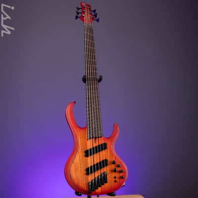 Ibanez BTB866MS 6-String Bass Workshop Brown Topaz Burst Flat image 2