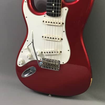 LEFTY! Vintage 1997 Fender ‘62 Reissue Stratocaster Custom Shop Texas Specials! Candy Apple Red Relic 6.9 Lb HSC image 10