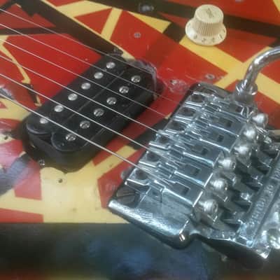 Kramer Vintage 80s EVH Baretta Model Floyd Rose 22 Frets 25.5" Scale Custom Paint 1980s Non Factory But Very Accurate Semi Pro Custom EVH Graphics image 11