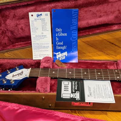 Gibson 1999 Flying V98 Hard Rock Limited 1 of 25 Blue Guitar w/OHSC & Shirt, RARE, EXC Condition! image 12