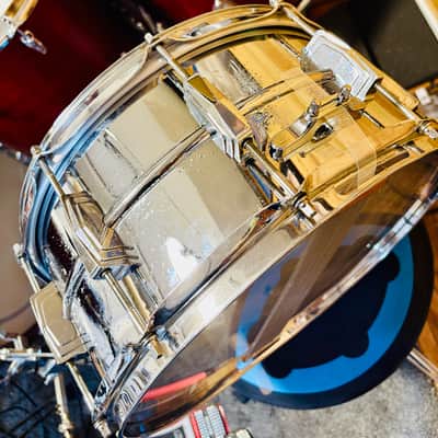 Ludwig 1970’s LM402 Supraphonic 6.5x14" 10-Lug Aluminum Snare Drum image 3